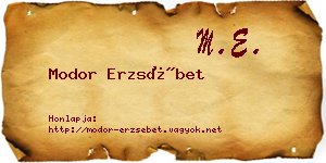 Modor Erzsébet névjegykártya