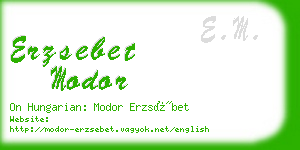 erzsebet modor business card